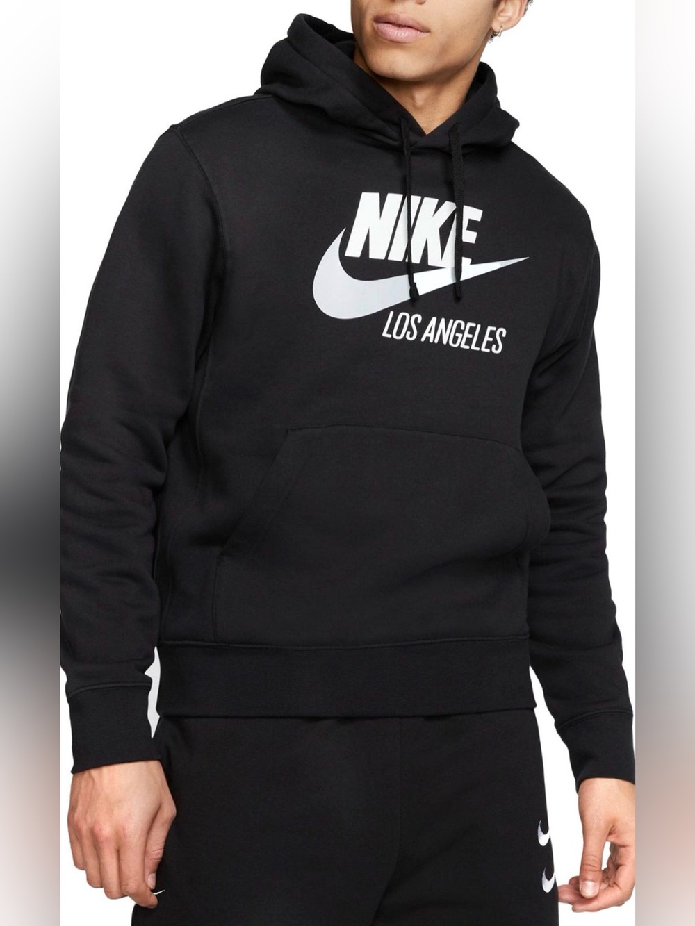 New Nike Los Angeles Black Pullover Hoodie with White Logo